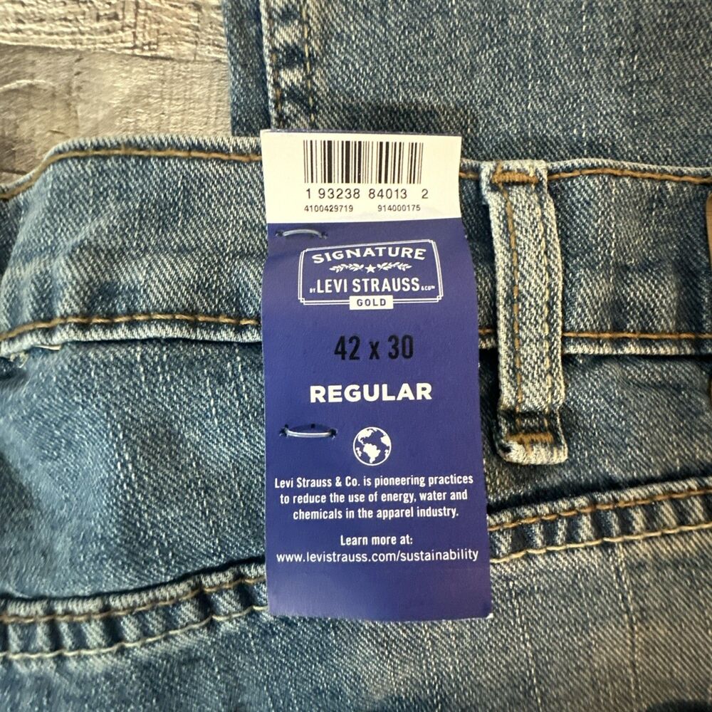 Signature Levi Strauss Gold Flex Performance Jeans Men’s 42X30 Reg Straight Leg - Picture 13 of 16
